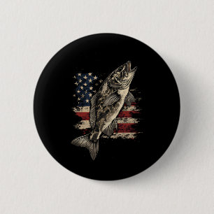 Vissen Amerikaanse Vlag B Vis Mannen Vrouwen Visse Ronde Button 5,7 Cm