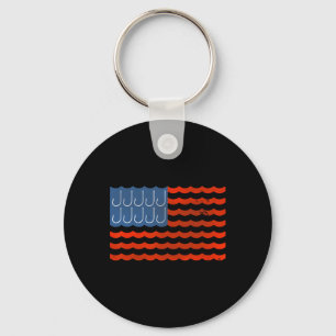 Vissen Amerikaanse Vlag Patriottisch Vissen 4 juli Sleutelhanger