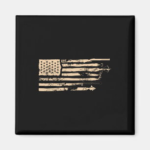 Vissen Amerikaanse Vlag Usa Vintage Vissen Visser Magneet