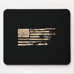 Vissen Amerikaanse Vlag Usa Vintage Vissen Visser Muismat