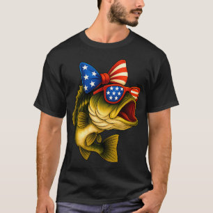 Vissen Amerikaanse Vlag Vissen Hengel Visliefhebbe T-shirt