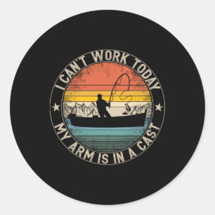 Vissen Antiek Ik Kan Helemaal Niet Werken Vandaag Ronde Sticker
