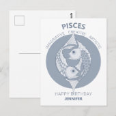 Vissen Astrologie Art Nouveau CC0026 Gelukkige Ver Briefkaart (Voorkant / Achterkant)