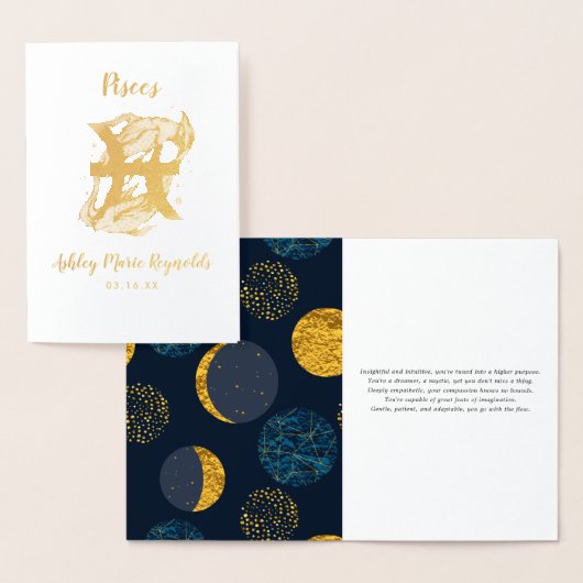 Vissen astrologie | Gepersonaliseerd sterrenbeeld Folie Kaarten (Display)