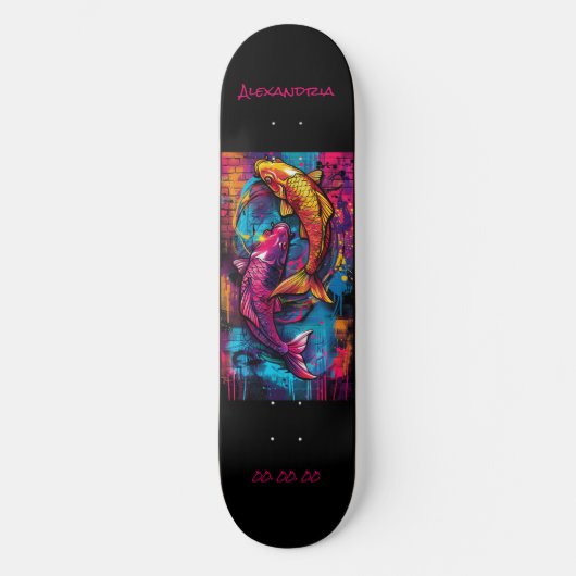Vissen Astrologie Grafitti Personaliseer Skateboar Persoonlijk Skateboard (Voorkant)