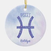 Vissen Astrologie Teken Custom Christmas Keramisch Ornament (Voorkant)