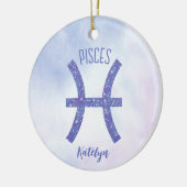 Vissen Astrologie Teken Custom Christmas Keramisch Ornament (Links)