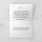 Vissen Astrologie Zodiac Verjaardag Kaart (Binnen)