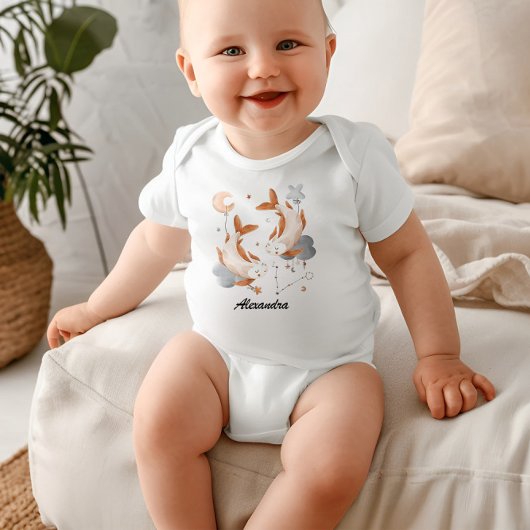 Vissen Baby: Fish's Enchanting Zodiac gepersonalis Romper