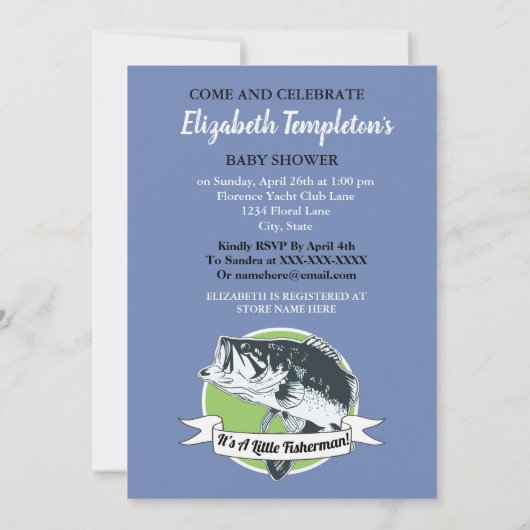 Vissen Baby shower dat het een kleine visser is Kaart (Achterkant)