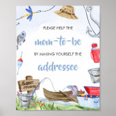 Vissen Baby shower Envelope Station Poster (Voorkant)