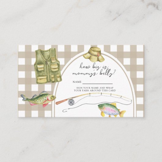 vissen baby shower - Hoe groot is mama's buik Informatiekaartje (Voorkant)