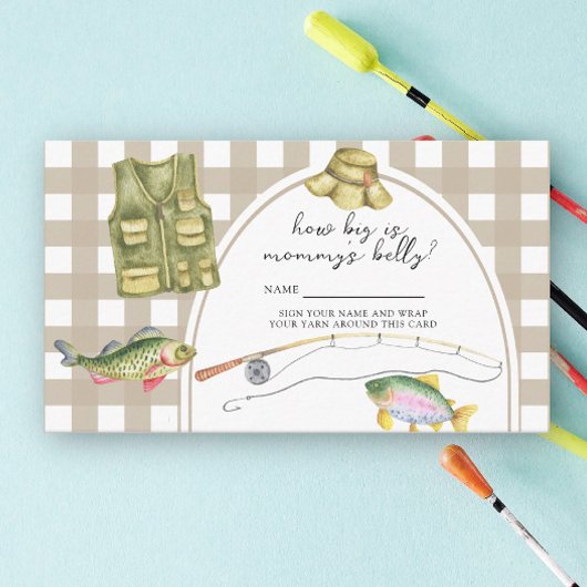 vissen baby shower - Hoe groot is mama's buik Informatiekaartje