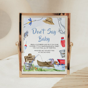 Vissen Baby shower zeg geen Baby Poster