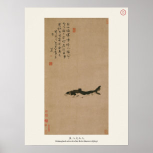 Vissen - Bada Shanren, Qingdynastie inktschilderin Poster