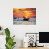 Vissen Boat, bij Key West, Florida, Sunset Poster (Thuiskantoor)
