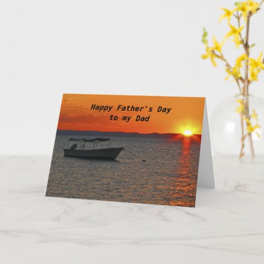 Vissen Boat Happy Vaderdag Dad Kaart (Gele Bloem)