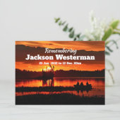 Vissen Boat op herdenkingsMeer Kaart (Staand voorkant)