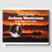 Vissen Boat op het meer van Memorial Gastenboek (Voorkant)