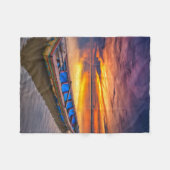 Vissen Boat op zonsopgang | Jubakar Beach Fleece Deken (Voorkant (Horizontaal))