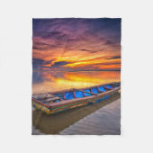 Vissen Boat op zonsopgang | Jubakar Beach Fleece Deken (Voorkant)