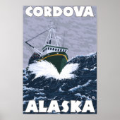 Vissen Boat Scene - Cordova, Alaska Poster (Voorkant)