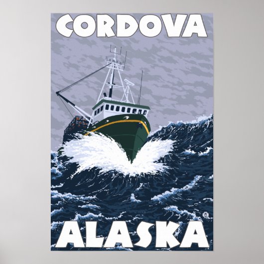 Vissen Boat Scene - Cordova, Alaska Poster (Voorkant)