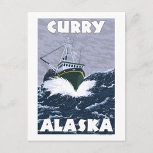 Vissen Boat Scene - Curry, Alaska Briefkaart