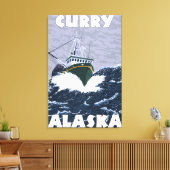 Vissen Boat Scene - Curry, Alaska Canvas Afdruk (Insitu (Woonkamer))
