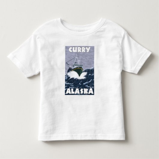 Vissen Boat Scene - Curry, Alaska Kinder Shirts (Voorkant)