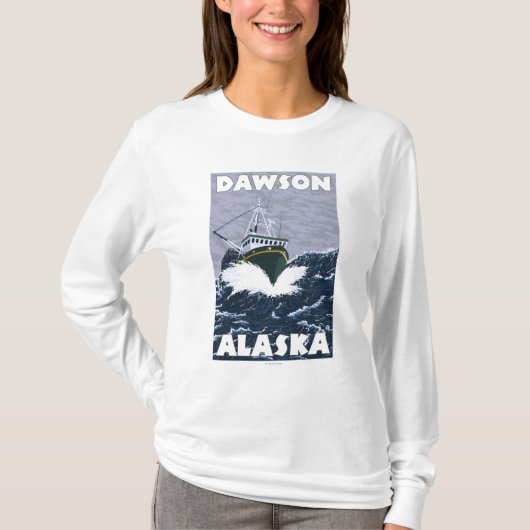 Vissen Boat Scene - Dawson, Alaska T-shirt (Voorkant)