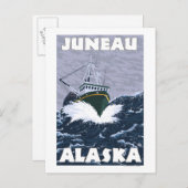 Vissen Boat Scene - Juneau, Alaska Briefkaart (Voorkant / Achterkant)