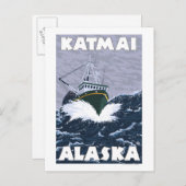 Vissen Boat Scene - Katmai, Alaska Briefkaart (Voorkant / Achterkant)