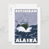 Vissen Boat Scene - Ketchikan, Alaska Briefkaart (Voorkant / Achterkant)