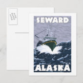 Vissen Boat Scene - Seward, Alaska Briefkaart (Voorkant / Achterkant)