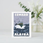 Vissen Boat Scene - Seward, Alaska Briefkaart (Staand voorkant)