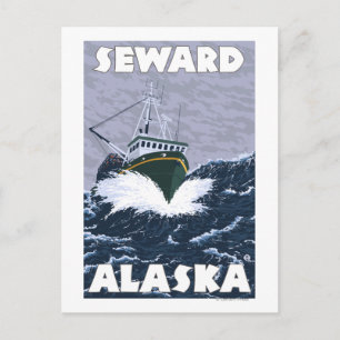 Vissen Boat Scene - Seward, Alaska Briefkaart