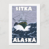 Vissen Boat Scene - Sitka, Alaska Briefkaart (Voorkant)