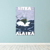 Vissen Boat Scene - Sitka, Alaska Canvas Afdruk (Insitu (Houten vloer))