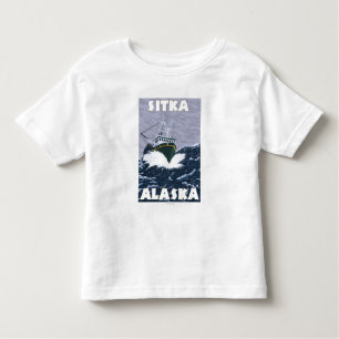 Vissen Boat Scene - Sitka, Alaska Kinder Shirts