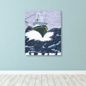 Vissen Boat Scene - Skagway, Alaska Canvas Afdruk (Insitu (Houten vloer))