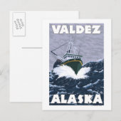 Vissen Boat Scene - Valdez, Alaska Briefkaart (Voorkant / Achterkant)