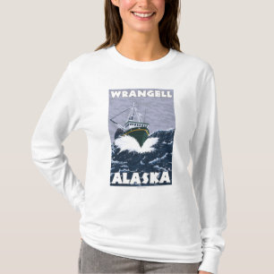 Vissen Boat Scene - Wrangell, Alaska T-shirt