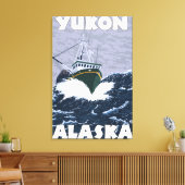 Vissen Boat Scene - Yukon, Alaska Canvas Afdruk (Insitu (Woonkamer))