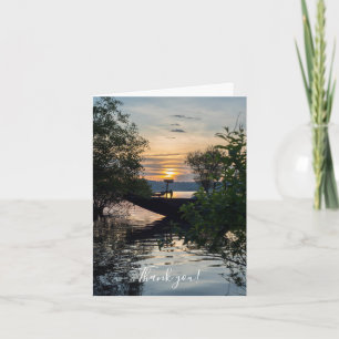 Vissen Boat Sunrise bedankkaart