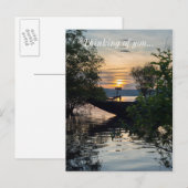 Vissen Boat Sunrise Briefkaart (Voorkant / Achterkant)