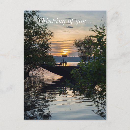 Vissen Boat Sunrise Briefkaart (Voorkant)