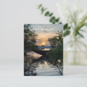 Vissen Boat Sunrise Briefkaart (Staand voorkant)