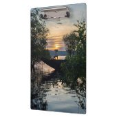 Vissen Boat Sunrise Klembord (Links)