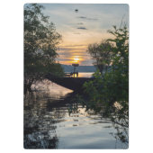 Vissen Boat Sunrise Klembord (Achterkant)